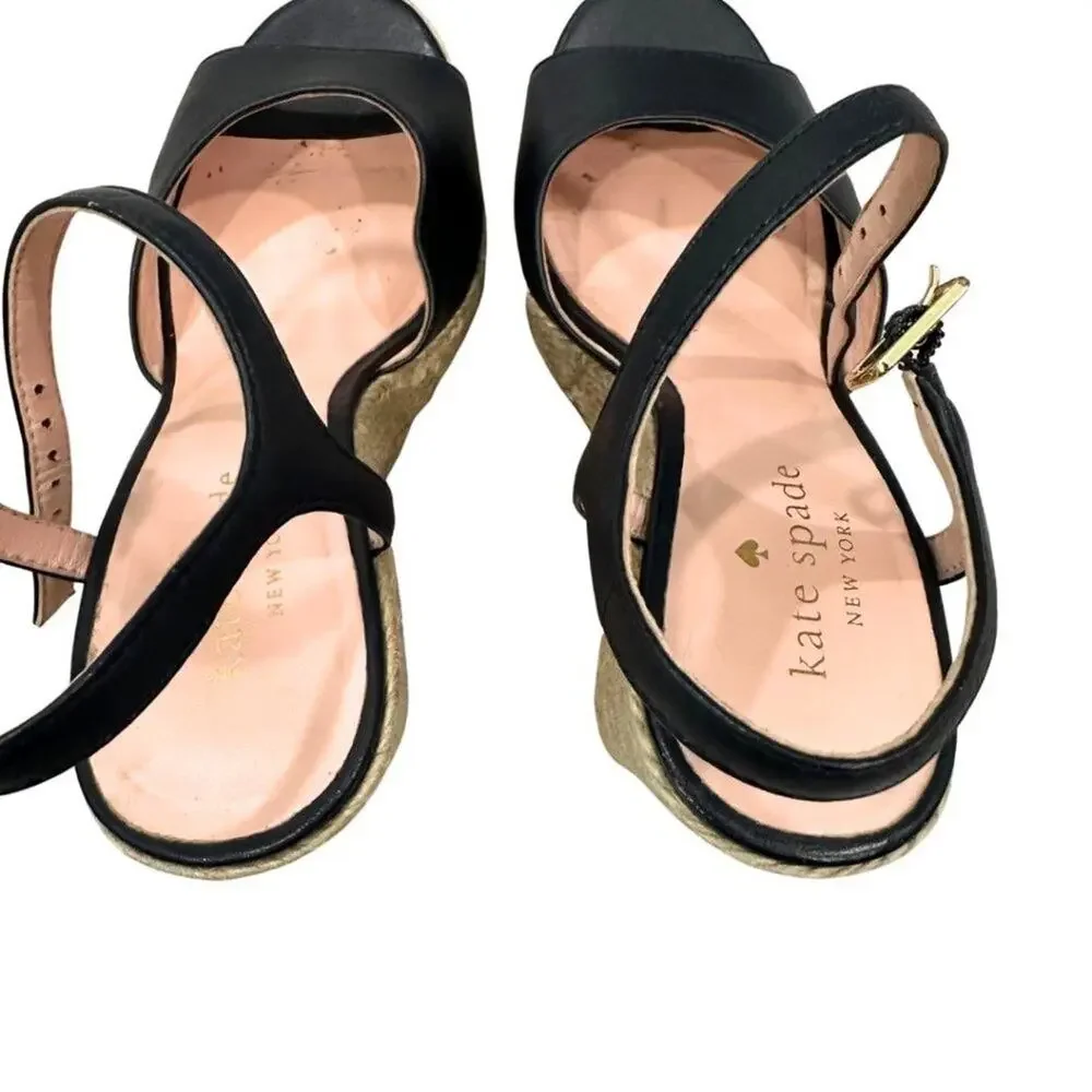 Kate Spade New York Leather Espadrilles Navy 6.5